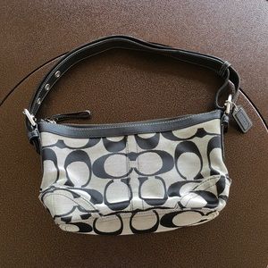 Coach Monogram Canvas Black Shoulder Bag